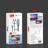 عکس محصول کابل تبدیل HDMI به USB-C / microUSB / لایتنینگ پرووان مدل PCH70 طول 1.8متر