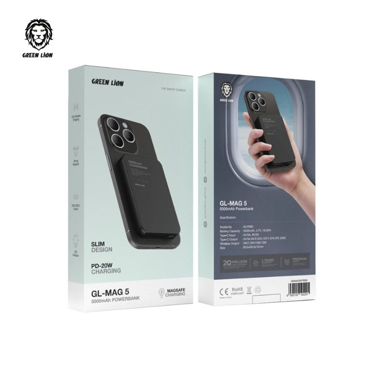 عکس محصول پاوربانک گرین لاین مدل GL-MAG 5 ظرفیت 5000 میلی آمپر ساعت