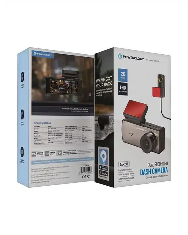 عکس محصول دوربین ثبت وقایع پاورولوژی Powerology Dual Recording Dash Camera PDCAM2K1
