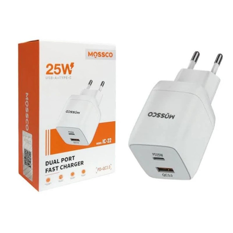 عکس محصول شارژر 25 وات مسکو مدل MOSSCO IC-22
