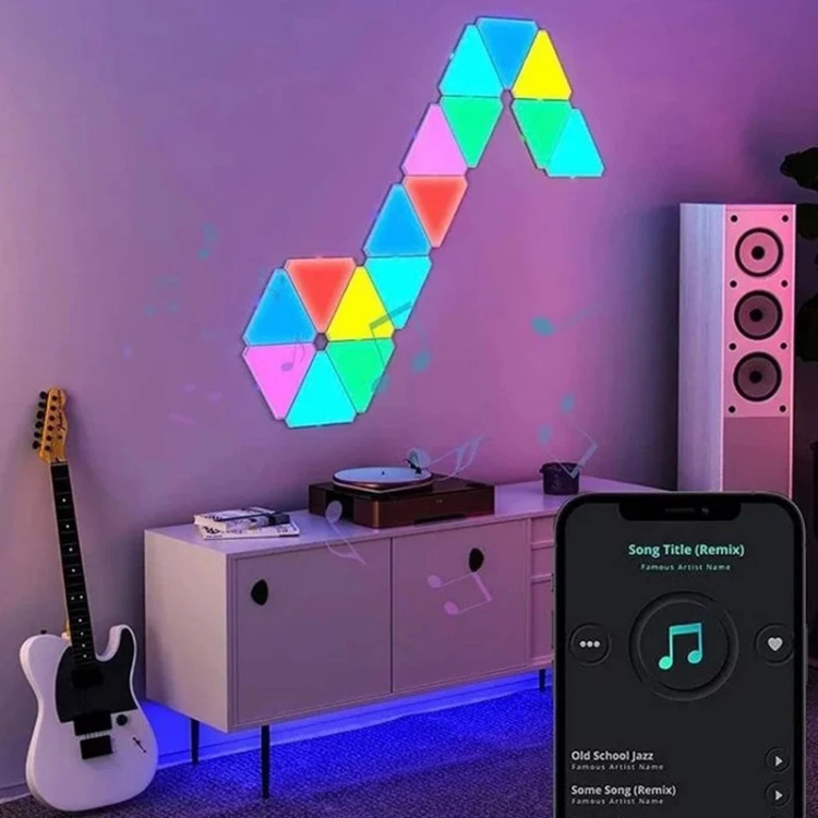 عکس محصول چراغ تزئینی هوشمند کولولابت مدل Triangle بسته 6 عددی