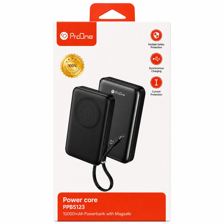 پاوربانک بیسیم 22.5 وات پرووان مدل POWER CORE PPB5123 ظرفیت 10000 میلیآمپرساعت